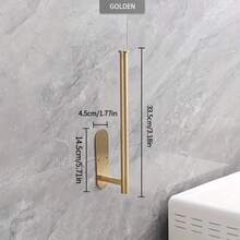1pc Premium Wall-Mounted Stainless Steel Toilet Roll Holder - Self-Adhesive, Space-Saving Design For Bathroom & Shower - Durable & Easy Installation, Ideal For Holding Toilet Paper And Bathroom Accessories, Bathroom Accessory Holder|Modern Toilet Holder|Durable Construction, Toilet Paper Holder - Multicolor - View 13
