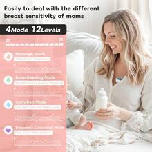 2pcs 180ml Wearable Electric Breast Pump 4 Modes Inverter Mode 12 Settings Per Mode Low Noise Anti-Spill Design - Multicolor - View 8