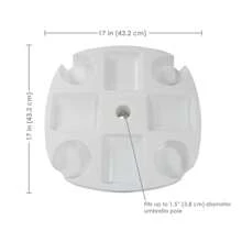 1pc Beach Umbrella Tray With White Plastic Material, Includes 4 Cup Holders And 4 Snack Bars, Suitable For Beach, Outdoor Patio, Garden, Or Pool Use,Outdoor Organizerfor Cups, Phones, Fashion Glasses- DurablePlastic With Umbrella Slot, Portable ForPoolside,Picnics,Travel Accessories, PicnicEssentials, Functional Storage, SturdyConstruction,Vacation EssentialsTem!