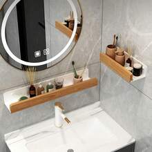 Wall Storage Stand For Bathroom, 1 Piece, Hanging Rack Without Tip For Bathroom, Spacious Bathroom Tray, Shampoo And Shower Gel Holder Organizer, Bathroom Organizers And Storage - Multicolor - View 12