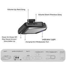 Kihous 1pc L8 Soft Tube Mic Motorcycle Wireless Motorcycle Helmet Headset Bluetooth Hands-Free Call Phone Motorcycle Waterproof Earphone Music Player Moto Helmet