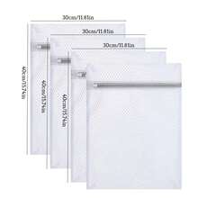 4er-Set Wäschenetz-Beutel, 30 x 40 cm Wäschebeutel für Unterwäsche, Reißverschluss-Wäschenetz-Beutel, Polyester-Wäschesack, dichtes Netz-Wäschekorb, Wäschebeutel für Waschmaschinen, BH-Beutel, Haushalts-Wäschesack-Set, quadratischer zylindrischer Wäsche-Schutzbeutel