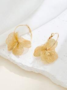 1 paire de boucles d'oreilles épaisses en or creuses à plusieurs couches - style rétro, convenant au port quotidien ou pour les fêtes, accessoire polyvalent, ambiance vintage, boucles d'oreilles uniques