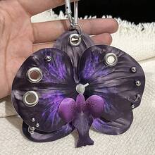 1 件优雅蝴蝶兰花钥匙扣精致可爱多彩花朵设计装饰钥匙扣迷人包袋配件海滩度假吊坠女士礼物海滩配饰海滩必需品海滩包夏季配饰 - 彩色 - 查看 16