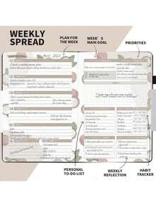 Back To School A5 Diary -200 Rows, 80 GSM | Hardcover Notebook With Pen Ring And Expandable Pocket | Learning Supplies, Suitable For Schools, Offices Or Meeting Rooms, Daily Notebooks, Meeting Notes, Primary School Diaries, Student Diaries, Classroom Notebooks, Gifts For Good Friends, Family, Girlfriend, Boyfriend, Colleagues, Best Friends, Exquisite Notebooks, Simple Notebooks, Recording Life - Multicolor - View 9