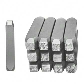 Set stalen zegelstempels - Sieradenmetaalstempelgereedschap - Sieradensnijgereedschap - Sieradenbeitelset Professionele ambachtelijke mal - Stalen textuur - Geschikt voor afdrukken op hout, leer, sieraden, enz. - Set ambachtelijke en kunstzinnige stempels