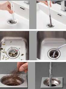 1/2/4pcs White Pipe Drain Cleaner, Hair Catcher, Bathroom/Kitchen Cleaning Tool