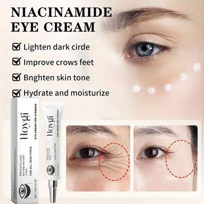 10g 烟酰胺眼霜 - 减少细纹和黑眼圈，滋养和滋润眼周肌肤，提高弹性和光泽，适合所有肤质的日常眼部护理保湿霜