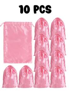3/6/10件缎面假发袋假发携带袋头发束带袋包装收纳袋柔软假发袋用于假发束发用品家庭和沙龙使用