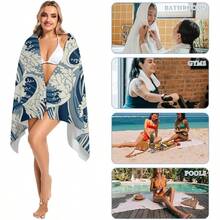 MSea Wave Microfiber Lightweight Thin Beach Towel Sand Free Quick Dry Er Absorbent Compact Oversized Large Towels For Swimming Pool Yoga Gym Travel Vacation Entials Adults5001 - SeaWave-30"x60" - 查看 5