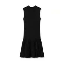 ZR European And American Style Women's Clothing Fashion Round Neck Slim Casual Knitted Sweater Sleeveless Dress Short Skirt