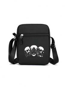 1 件迷你斜挎包，足球爱好者时尚单肩包新款黑色足球元素斜挎包休闲手机包，时尚轻巧，可调节肩带，拉链开合，适合上班、通勤、工作、约会、购物、上学、度假、户外休闲、旅行、购物等日常使用，送给朋友的生日礼物。