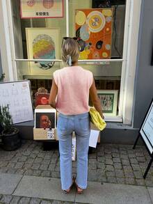 Lebendiger Stil Sommer und Herbst Neu Gelb Rundhals Ärmellos Strick Damen Pullover Top, Locker Lässig Straßen Stil, Pendler Stil dünner Pullover Unterhemd, Süße Tops für Damen, Weihnachten, Weihnachtspullover, Neujahr, Neujahrs Outfit, Neujahrs Kleidung