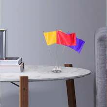 Mini Flag Holder 3 Hole Desk Flag Base Office Flag Pole Mini Stick Flag Stand For Home Office Meeting Party Supplies Table Decorations Car Mount