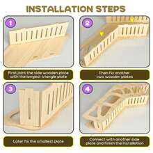 1pc Wooden Hamster, Gerbil, Golden Hamster Toy House, Hideout Tunnel, Climbing Game House, Suitable For Small Animal Villa Stairs - Multicolor - View 9