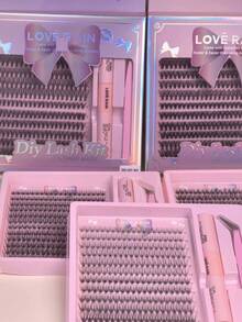 240 Kit extensão de cílios tufinho Lash iniciante diy -MIX 9-14MM - Preto - Visão 6