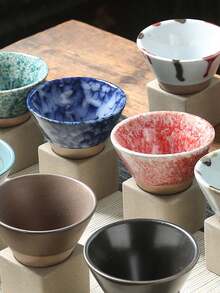 1 Set 100ml Creative Retro Ceramic Espresso Coffee Cup Rough Pottery Tea Cup Japanese Latte Pull Flower Porcelain Cup Household With Base Stoneware Personal New Pottery Mug School Supplies Back To School - Beige - View 8