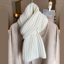 1 Stück gestrickter Schal für Frauen, vielseitiger, dicker warmer Schal, hochwertige unisex Halswärmerin mit zufälligen Logos, geeignet für Herbst/Winter