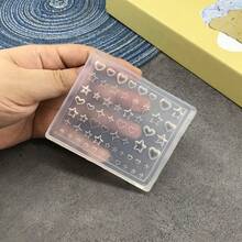 1 khuôn silicon tái sử dụng hình trái tim và nơ 3D, chất liệu trong suốt, có thể tạo hình ngôi sao và vỏ sò, khuôn khắc móng, dụng cụ trang trí làm đồ trang sức DIY, khuôn trang trí móng 3D dễ thương. - Nhiều màu - Xem 14