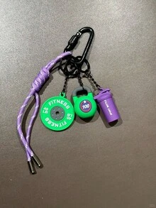 系列创意设计可爱撞色甜美酷炫运动风包包挂件，健身运动配件，夏季时尚救星钥匙扣，健身系列杠铃片壶铃运动水杯挂件，背包挂件，饰品钥匙扣，适合运动型男生女生，送给男女的精美礼物 - 彩色 - 查看 11