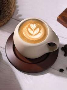 A Set Of Old Ceramic Coffee, Plates, Wooden Pads And Metal Spoons, Rough Handcrafted Pottery And Personal Coffee Cups For Returning To School, Afternoon Tea Cups, Plates, Spoons And Flower Tea Cups, A Set Of Ceramic Coffee Cups And Plates Suitable For Schools, Living Rooms And Dining Rooms