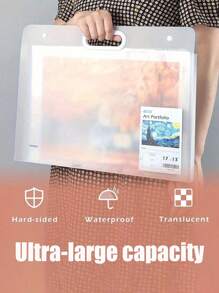 4K Plastic Art Portfolio, Large Art Portfolio With A3 With Handles, Waterproof Work Portfolio Folder For Artwork, Art Storage Box For DIY Diamond Painting Sketch Photography Posters