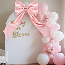 粉色大号缎带蝴蝶结，粉色巨型蝴蝶结丝带领带，适合风骚房间装饰、生日派对背景墙装饰 - 粉色 - 查看 2