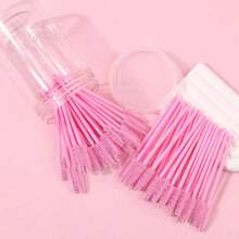 200/100/50/1件一次性睫毛膏刷工具眉刷睫毛膏棒化妆刷睫毛延长用品，带容器睫毛膏棒睫毛膏刷眼部黑色眉刷用于眉毛睫毛延长彩色