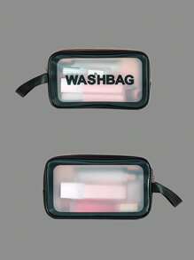 Geantă de machiaj transparentă, mată, geantă cosmetică portabilă simplă, organizator de articole de toaletă impermeabil, esențiale de călătorie pentru vacanță, vară, înapoi la școală, geantă de școală pentru geantă de spălat școlară, geantă de toaletă impermeabilă de călătorie