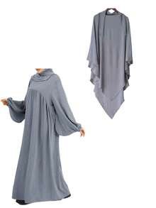 1 Set Sleeveless Undershirt + Open Abaya, Made Of Skin-Friendly Crinkle Chiffon Fabric, Breathable, Suitable For Muslim Women's Daily Wear, Can Be Used In Spring, Summer And Autumn - Multicolor - View 30