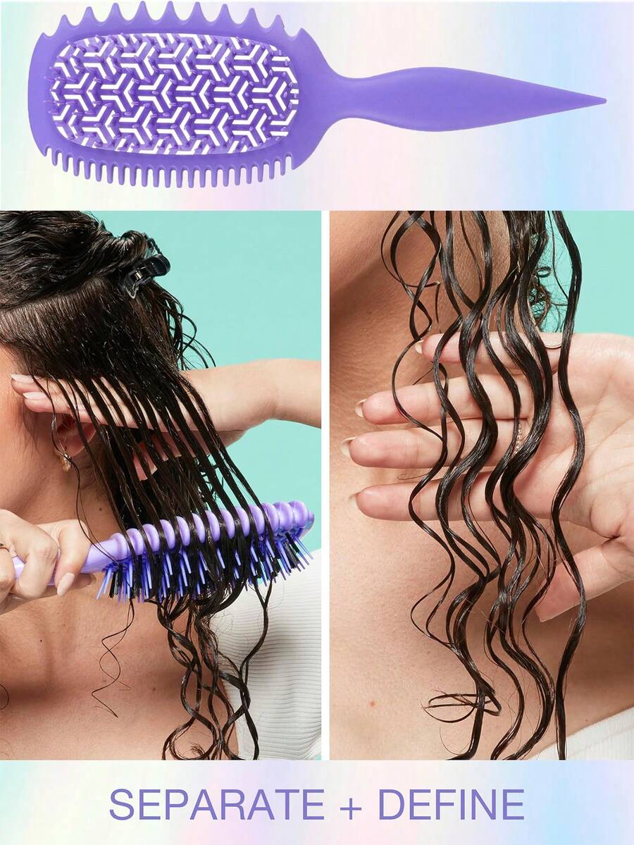 Curling Hair Styling Brush Set, Suitable For Wet Or Dry Hair, Can Separate And Define Curls, Reduce Frizz And Breakage, Create Smooth And Bouncy Curls, Ideal For Wavy, Spiral And Curly Hair Types, Detangling Comb