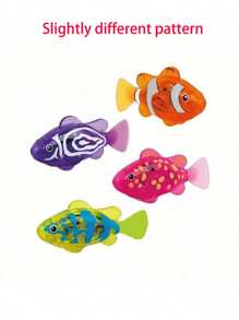 1/4 件儿童电子鱼洗澡玩具宠物玩具游泳机器鱼带 LED 灯儿童水上游泳池浴缸玩具趣味礼物