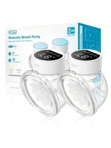 2pcs 180ml Wearable Electric Breast Pump 4 Modes Inverter Mode 12 Settings Per Mode Low Noise Anti-Spill Design - Multicolor - View 2
