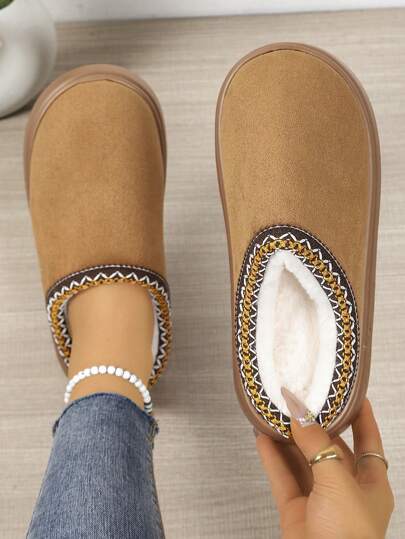 Zapatillas de peluche vintage con cordones para mujeres, zapatillas de interior con efecto Warm, adecuadas para estudiantes, se pueden usar al aire libre, otoño/invierno