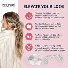 MPony Popper Clip High Ponytail Holder For Full Volumius Styles Versatile Accory For All Hair Types Ponytail Volumizer For Thick And Long Hair Fancy Accories For Women Clear Pony Popper5001 - Trong sáng - Xem 4