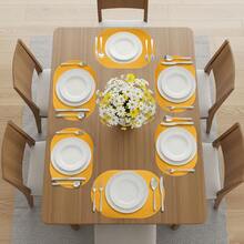 Set de 6 Manteles Individuales Antideslizantes y Reutilizables – Impermeables, Decorativos y Fáciles de Limpiar para Embellecer tu Mesa con Estilo - Amarillo / Net - Ver 7