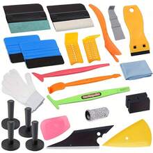 Pro Vinyl Wraps Applicator Tool Kit Window Tint Film Car Wrapping Tools Includes Felt Squeegees, Plastic Scraper, Magnetic Holders, Cleaning Cloth, Gloves And Finger Sleeve - Biến thể 1 - Xem 1