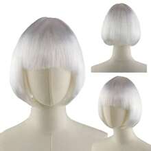 1 pezzo Parrucca glitterata da festa, bestseller n.1 | Parrucca da costume di Ognissanti | Capelli corti colorati per carnevali e festival di Ognissanti, Natale, inizio scuola