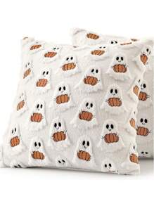 1 Stück Halloween & Weihnachten Serie Kissenbezug, süßer & weicher Geist Kissenbezug, lustiger schwarzer Fledermaus Kissenbezug, geeignet für Halloween, Weihnachten, Wohnzimmer Sofa Party, Schlafzimmer, Schulanfang Wohnheim, 3 Farben Geister