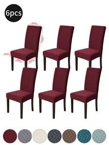 1pc/2pcs/4pcs/6pcs/30pcs Brown Jacquard Diamond Chair Cover, Dustproof And Stain-Proof, Classic And Simple Chair Cover, Suitable For Chairs In Living Room, Bedroom, Kitchen, Etc. - Multicolor - View 13