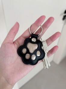 1pc Commemorative Leather Pet Hair Keepsake Bag - Multipurpose Portable Keychain, Suitable For Cats And Dogs, Pet Memorial Hair Storage Box