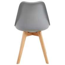 Shally Dogan Set 4 Sedie per Sala da Pranzo con Piedi in Legno e Seduta con Morbida Imbottitura, Sedia Design Nordico, Poltrona Stile Scandinavo Ideale per Cameretta, Cucina, Ufficio - Grigio - Visualizzare 4