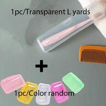 1 件时尚便携式电动牙刷盒，透明长方形翻盖支架，适合旅行，紧凑透气的设计 - 透明 - 查看 13