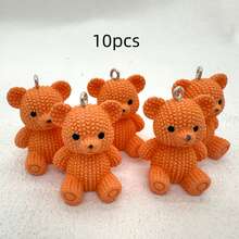 5 Pcs/10 Pcs Cute Bear Shape Charms, Suitable For DIY Jewelry Making - Resin Earrings, Necklaces, Handbags And Keychain Accessories - Non-Embedded Pendant Set