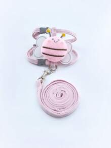 1 Set Pink Pet Leash, New Bee Design Anti-Pull Adjustable Walking Lead For Cats, Small Dogs, Outdoor Pet Supplies