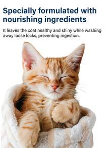 GJYC PET شامبو وبلسم للقطط 2 في 1 - صيغة لطيفة، تجربة تنظيف فاخرة، تسريح سهل، مغذي للفراء الناعم والصحي للقطط - أبيض - مشاهدة 5