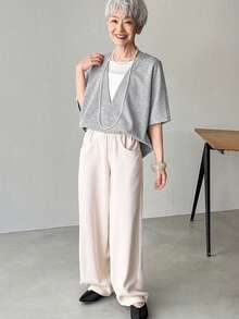 FRIFUL Women Casual Loose Fit Straight Leg Pants, Versatile For Everyday Wear, Spring/Autumn - White - View 3