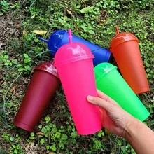 10/20 Pack Plastic Cup With Arched Lid Glitter Water Cup Reusable Plastic Cup Set In Multiple Colors- Leak-Proof, Oval Baseball Water Cup, Party Water Cup - Perfect For Christmas, Halloween, Graduation Ceremonies, June Day And Labor Day - Nhiều màu - Xem 3