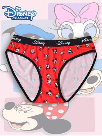 Disney 1 stuk  Cartoon Print Damesondergoed Comfortabel Schattig Stijl Dun Laag Taille Ondergoed