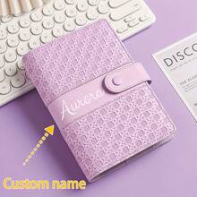 1pc Customized A6 PU Leather 6-Ring Binder Notebook Fashion Design Personal Notebook Cover Magnetic Closure Can Be Used For Cash Budget Storage & Photo Album For Women Wallet Mini Wallet Purse Wallet Wallet - Multicolor - View 1